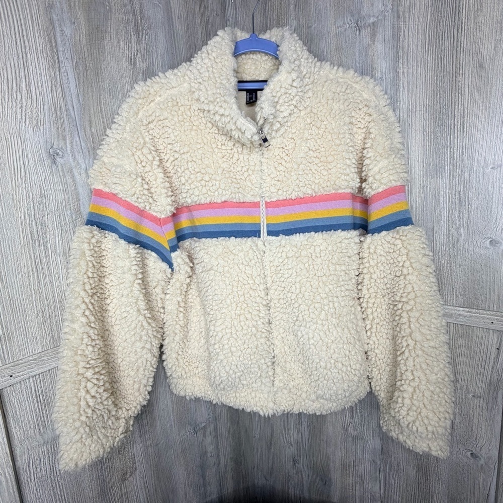 Forever 21 Cream Sherpa Teddy Jacket